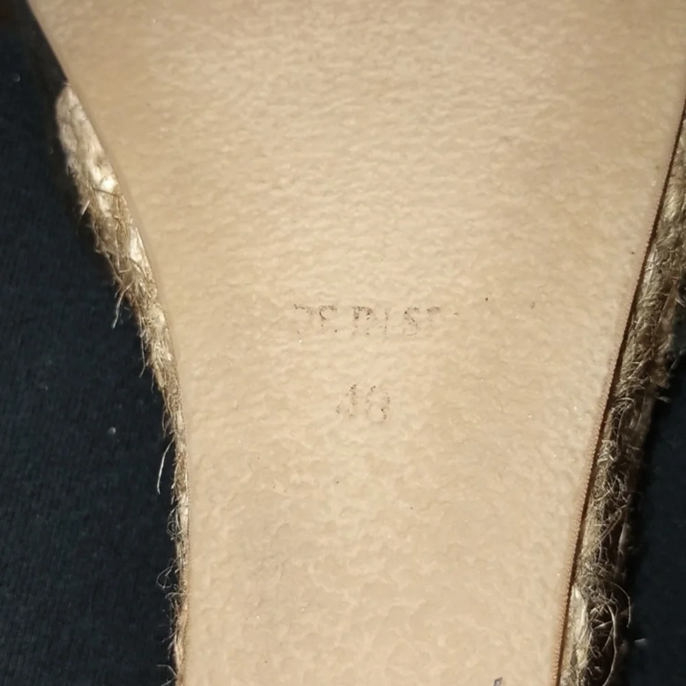 Eric Michael BlK Suede Espadrille with Brown Foot Strap Size 9